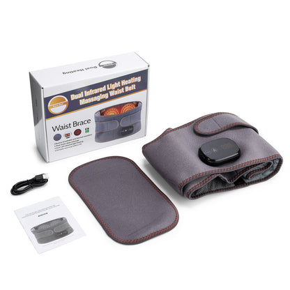Electric Infrared Heated Waist Belt Vibration Massage for Lower Back Pain Relief