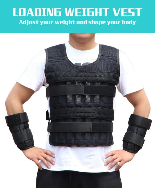 New 66 Lbs Adjustable Weighted Workout Weight Vest Fitness Training Waistcoat AA