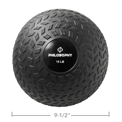 Slam Ball, 10-40 LB - Weighted Medicine Fitness Ball with Easy Grip Tread