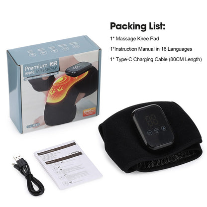 Electric Heated Vibration Knee Joint Brace Therapy Shoulder Massager Pain Relief