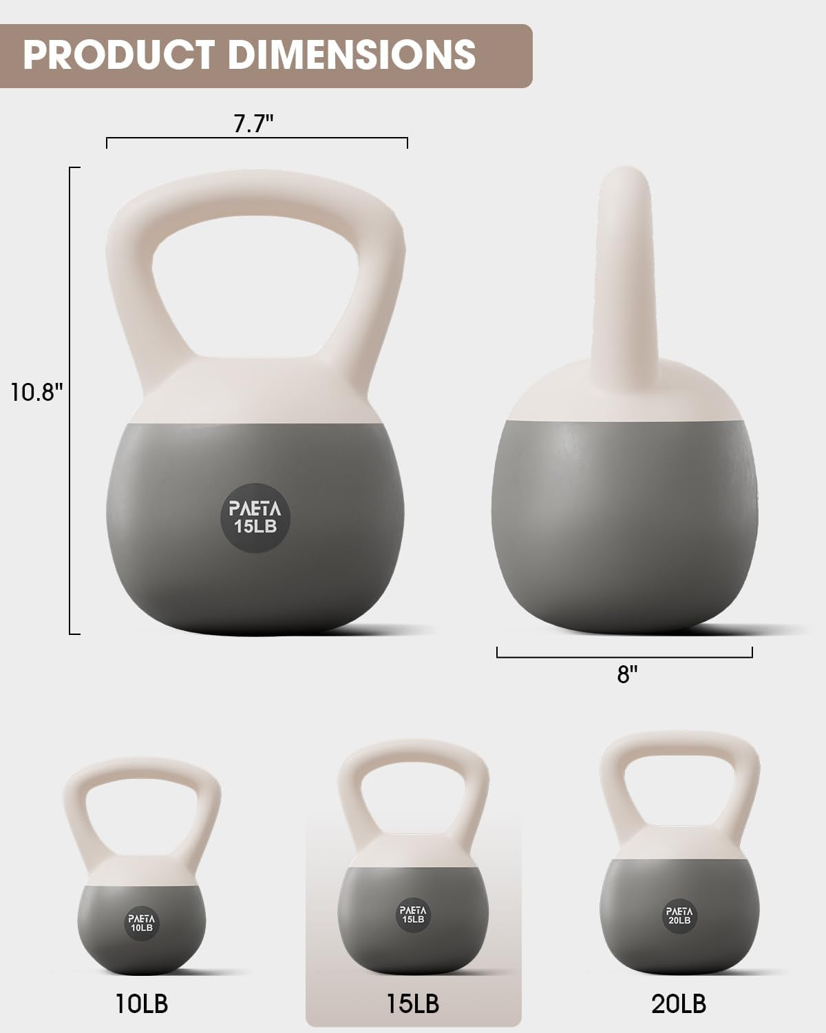 PAETA Soft Kettlebell for Home Fitness – Anti-Slip Grip & Wide Handle Design,Sof