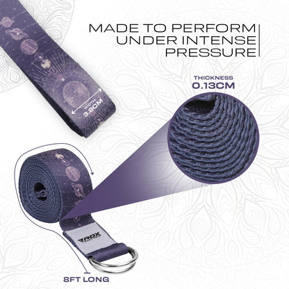 RDX Yoga Strap 8Ft D-Ring Buckle Stretching Pilates Flexibility Gym Workout