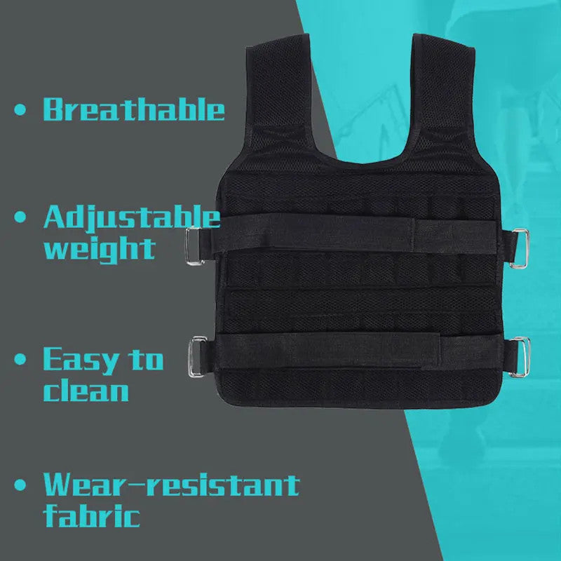New 66 Lbs Adjustable Weighted Workout Weight Vest Fitness Training Waistcoat AA