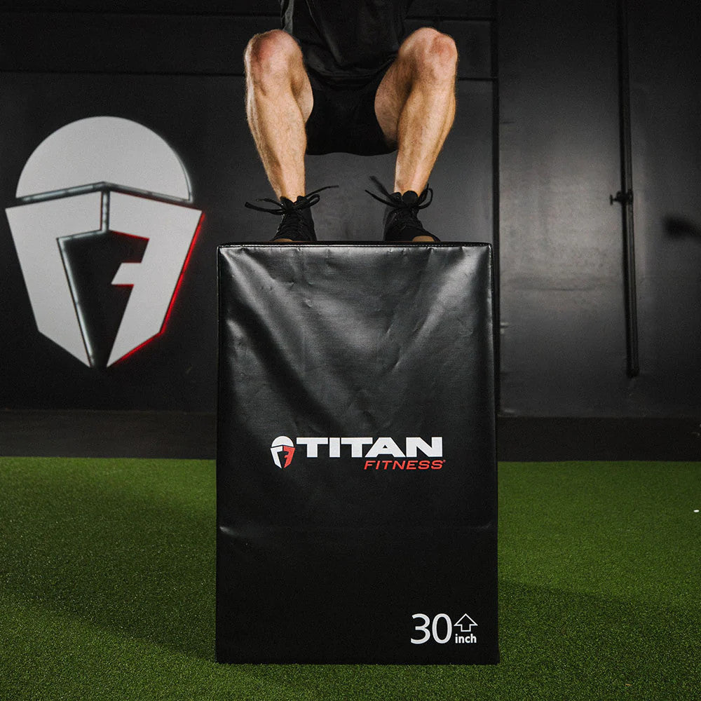 Titan Fitness Soft Foam Plyometric Jump Box, 20In 24In 30In, Pro-Duty Foam Box