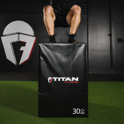 Titan Fitness Soft Foam Plyometric Jump Box, 20In 24In 30In, Pro-Duty Foam Box