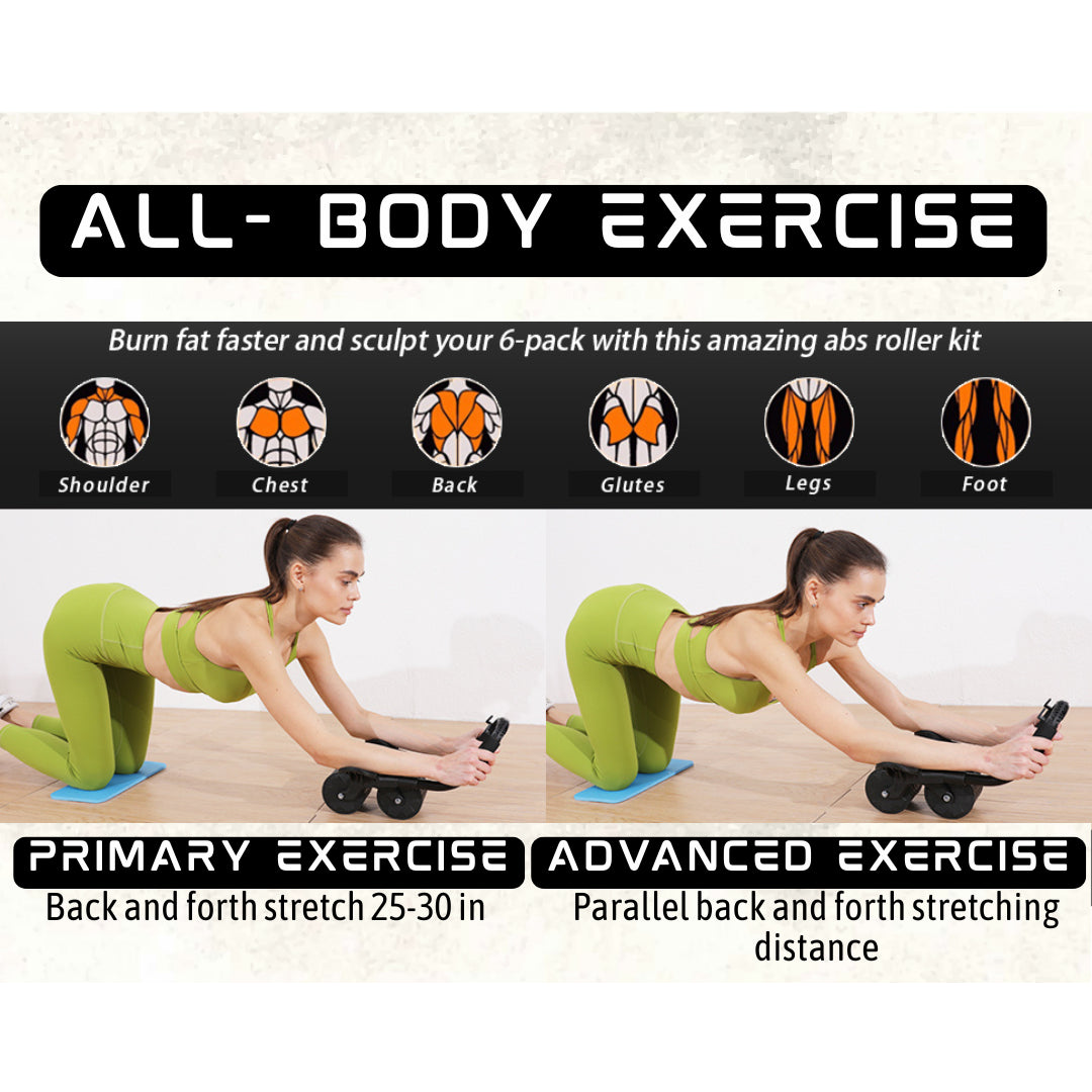Ab Roller Wheel Home Core Exercise Ab Machine, Counting Ab Wheel Roller + Mat