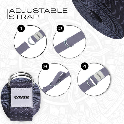 RDX Yoga Strap 8Ft D-Ring Buckle Stretching Pilates Flexibility Gym Workout