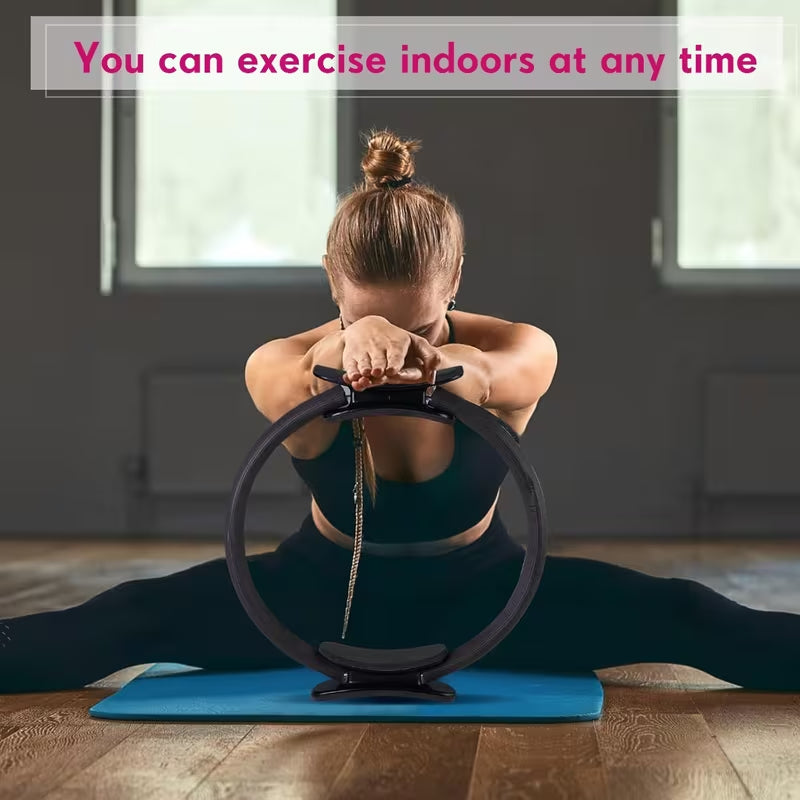 12.8 Inch Black Pilates Ring & Yoga Circle, Lightweight Flexible for Gym, Rehab