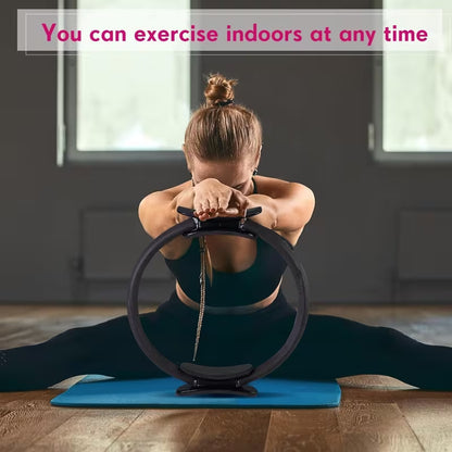 12.8 Inch Black Pilates Ring & Yoga Circle, Lightweight Flexible for Gym, Rehab