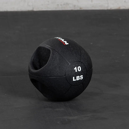 Titan Fitness Dual Grip Medicine Ball, 10 LB Weighted Workout Ball with Handles
