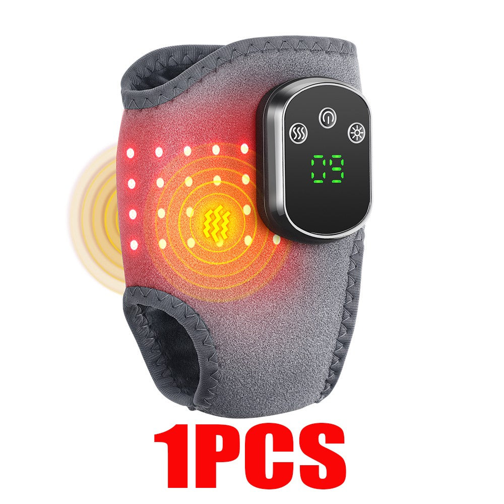 Cordless Ankle Massager Brace Heated Red Light Therapy Vibration Pain Relief