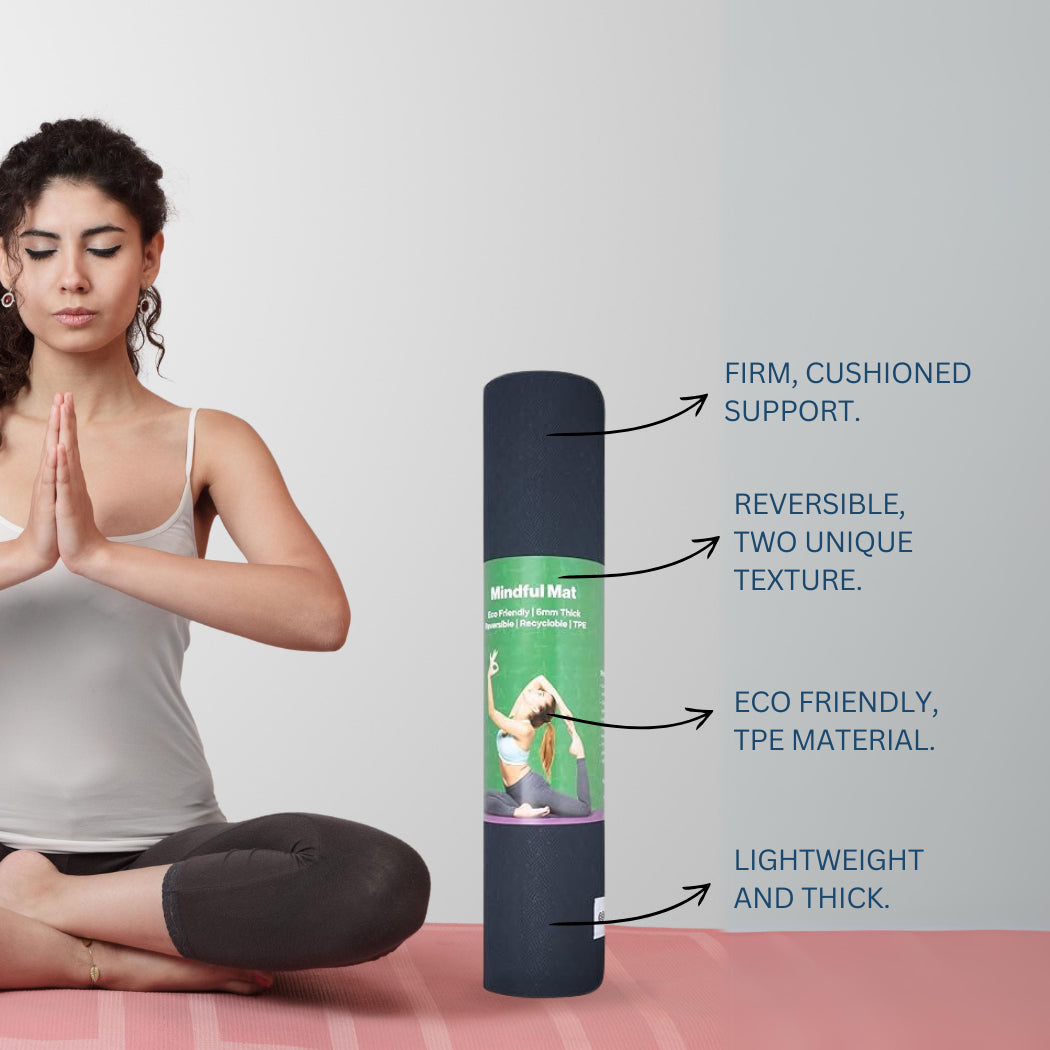 SINT Premium Print Reversible Non Slip Yoga Workouts Mat with Free Tote Bag